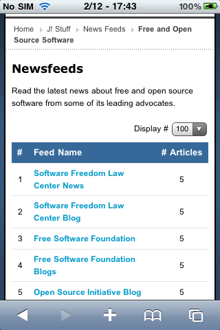 News feeds presentation (com_newsfeeds)
